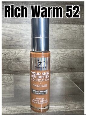 IT Cosmetics Your Skin But Better Foundation + SkincareRich Warm 52 Brand New